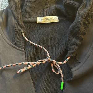 Natural Life dark gray Hoodie with Multicolor Drawstring
